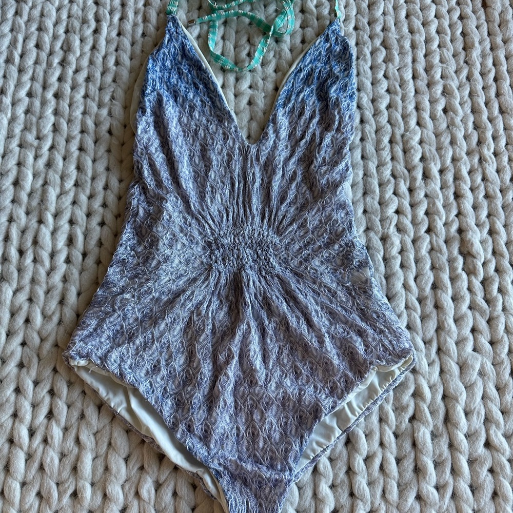 Missoni Textured Blue and White Top